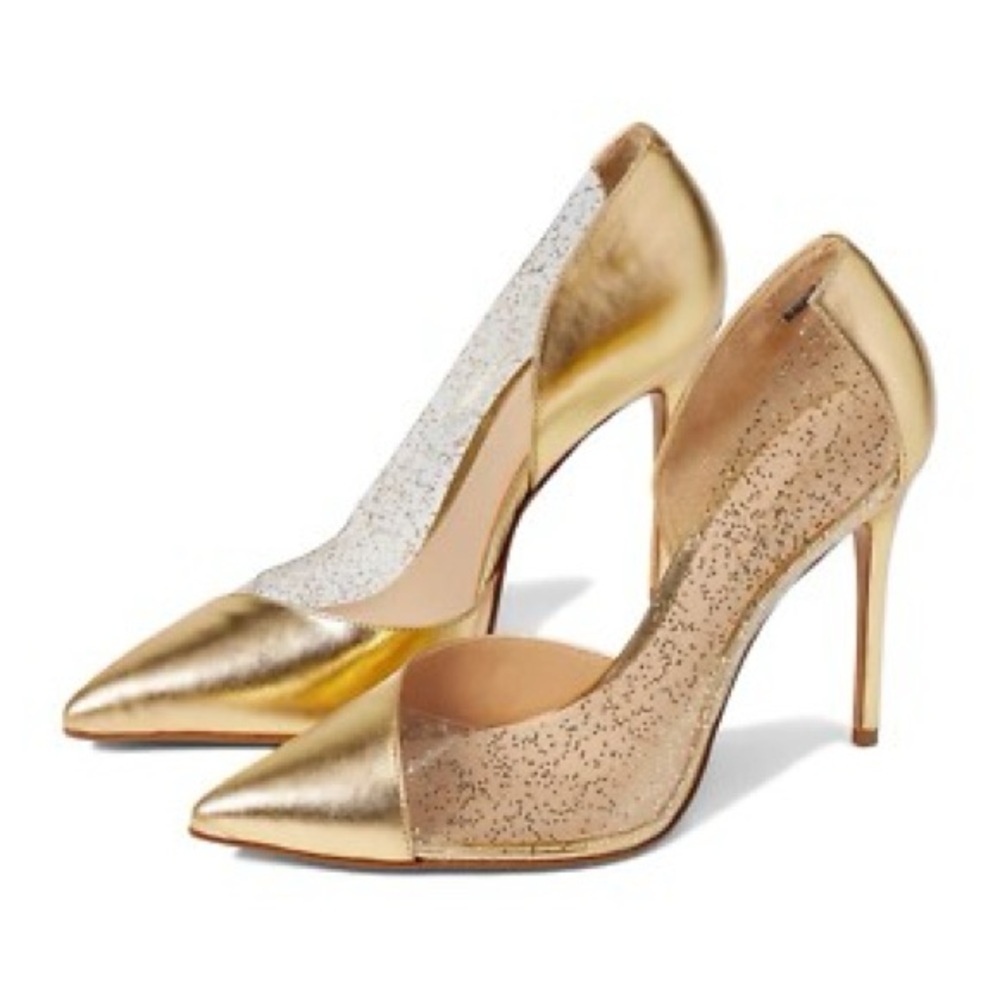 * Schutz Chelsie Metallic Napa/Vinyl Pump Gold Size 9